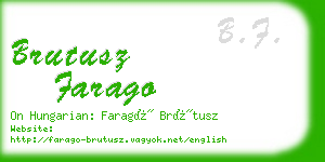 brutusz farago business card
